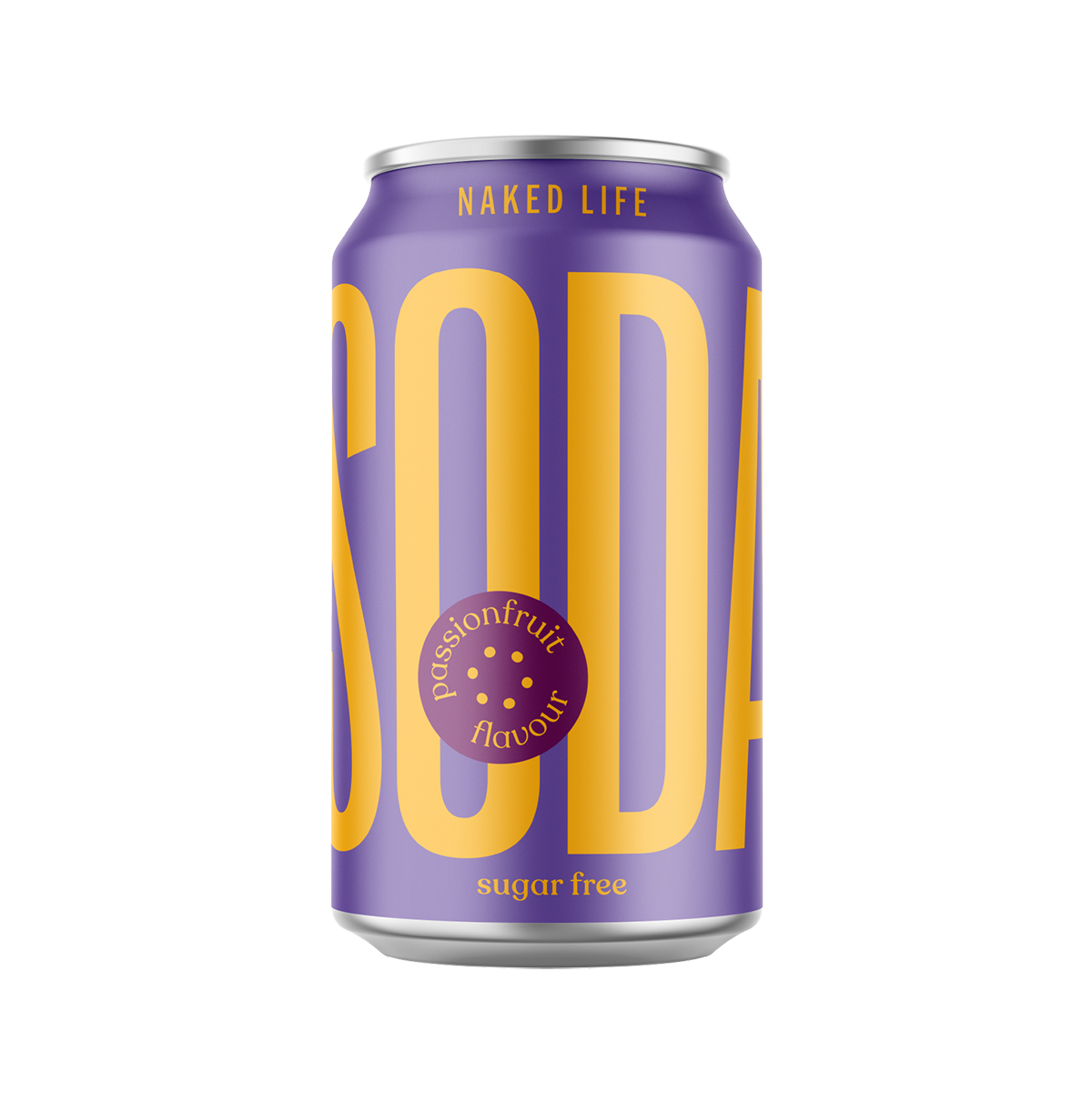 Sugar Free Passionfruit Soda 12 x 330ml Cans Naked Life